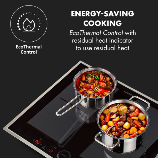 Klarstein Delicatessa 60 Prime, indukčná varná doska, 7000 W, 4 zóny, časovač, čierna - Image 3