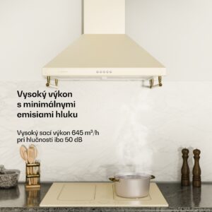 Klarstein Victoria, digestor, 60 cm, nástenný, 644,5 m³/h, LED, retro dizajn, čierny