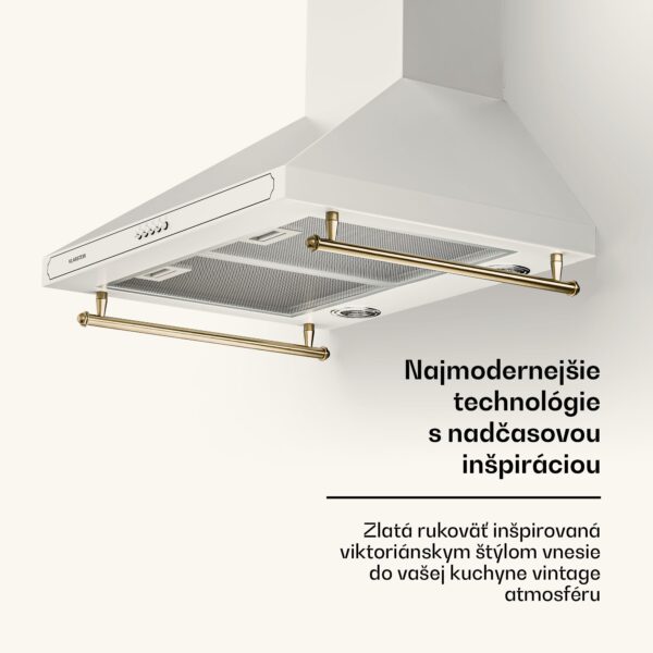 Klarstein Victoria, digestor, 60 cm, nástenný, 644,5 m³/h, LED, retro dizajn, čierny - Image 2
