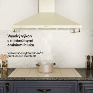 Klarstein Victoria 90, digestor, 90 cm, nástenný, 644,5 m³/h, LED, retro dizajn, slonovinový