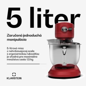 Klarstein Chiara kuchynský robot, 1600 W, 12 nastavení, misa z nehrdzavejúcej ocele, LCD displej, vrátane príslušenstva