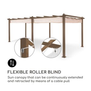 Blumfeldt Pantheon Rust, pergola, hliníková štvorhranná rúrka, 3 × 6 m, 4 rohové stĺpiky, nepremokavá