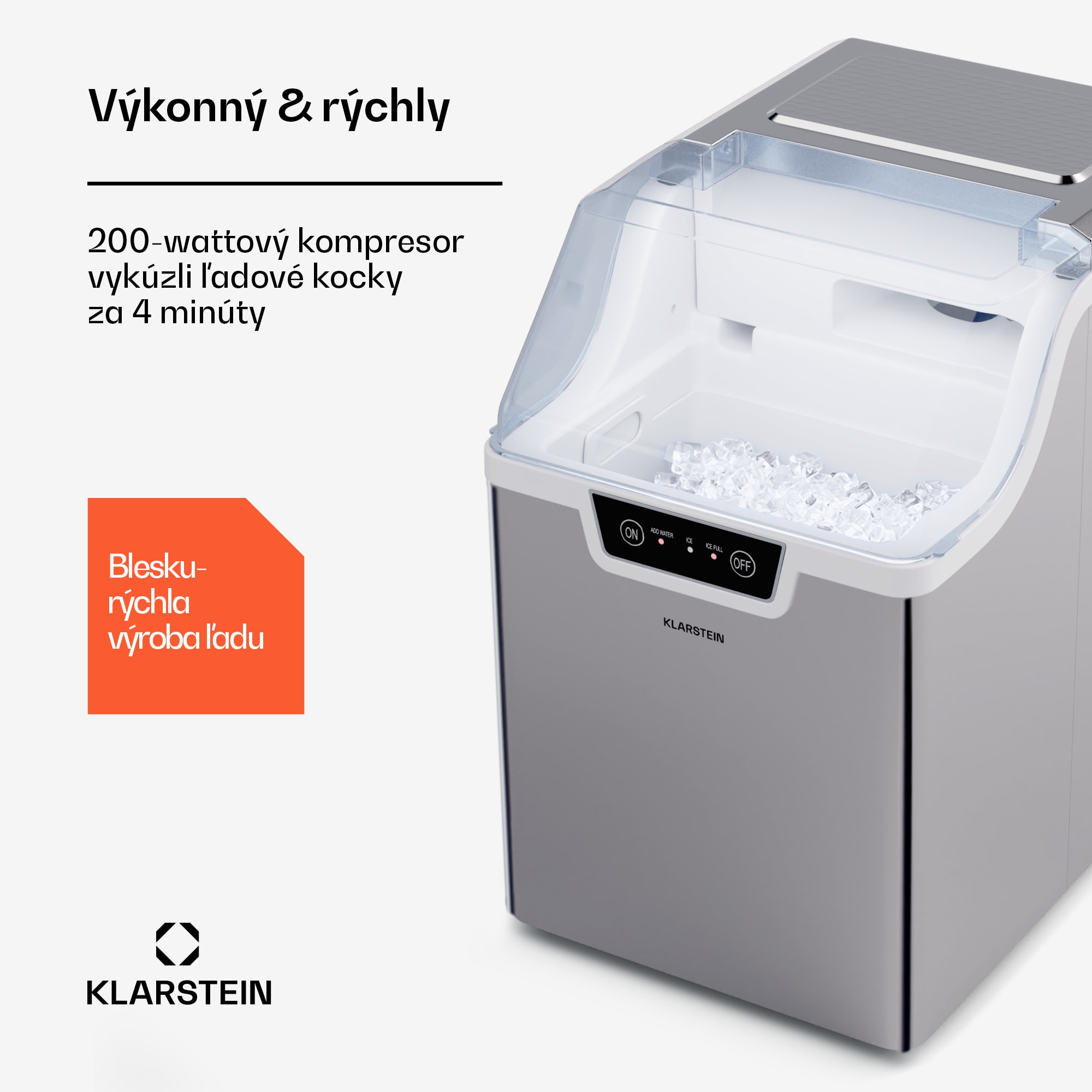 Klarstein Stroj na výrobu kociek ľadu, Wallberg Nugget Ice Maker