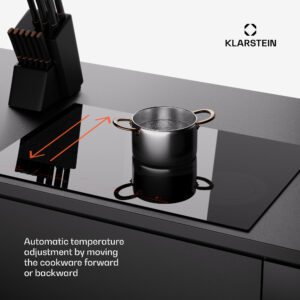 Klarstein Masterzone 77 Hybrid, indukčná varná doska, max. 7200 W, vstavaná, 4 Flex zóny, technológia ThermoBoost, Smart Flex