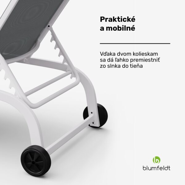 Blumfeldt Lounger Limala XXL, lehátko, nosnosť 160 kg, 5-stupňovo nastaviteľné operadlo, kolieska