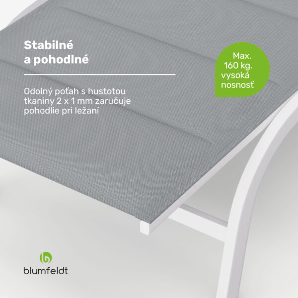 Blumfeldt Lounger Limala XXL, lehátko, nosnosť 160 kg, 5-stupňovo nastaviteľné operadlo, kolieska - Image 3