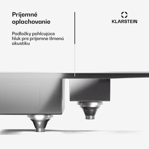 Klarstein TitanSteel kuchynský drez s odkvapkávačom, 100 x 45 cm, 2 umývadlá, nehrdzavejúca oceľ, odolný voči teplu - Image 2