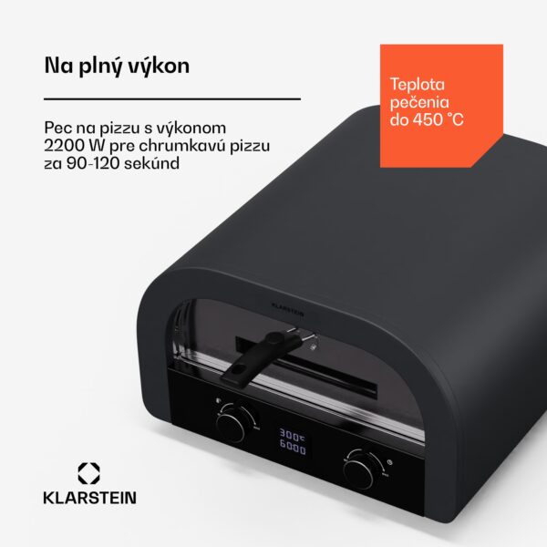 Klarstein FornoVetro Pec na pizzu určená na vonkajšie použitie, Dvojité ohrevné telesá, 2200 W, 450 °C, Cool Touch