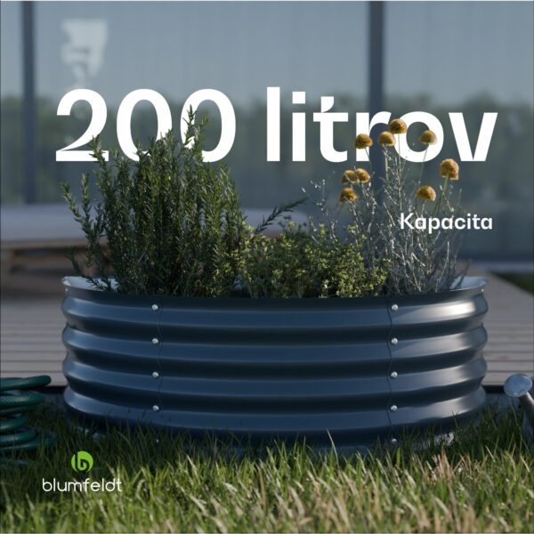 Blumfeldt High Grow Half Circle, polkruhový vyvýšený záhon, 105x43x60 cm, z vlnitého oceľového plechu, jednoduchá montáž, odolný voči hrdzi a mrazu - Image 2