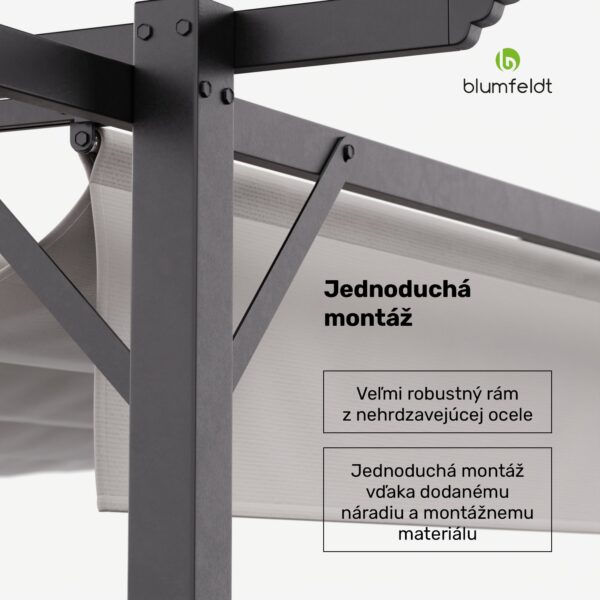 Blumfeldt Pantheon Robust, pergola, 3 x 3 m, práškovo lakovaná oceľ, odolná voči poveternostným vplyvom - Image 3