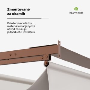 NA Blumfeldt Pantheon Wall Pergola, nástenná pergola, 3 x 3 m, práškovo lakovná oceľ, odolná voči poveternostným vplyvom