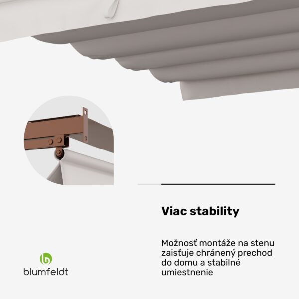 NA Blumfeldt Pantheon Wall Pergola, nástenná pergola, 3 x 3 m, práškovo lakovná oceľ, odolná voči poveternostným vplyvom - Image 3
