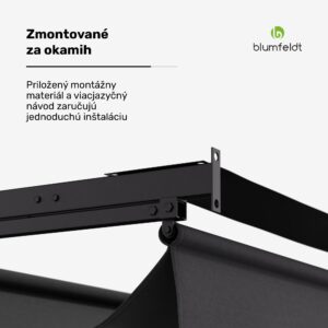 NA Blumfeldt Pantheon Wall Pergola, nástenná pergola, 3 x 3 m, práškovo lakovná oceľ, odolná voči poveternostným vplyvom