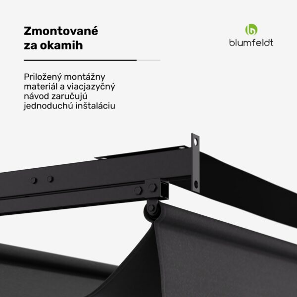 NA Blumfeldt Pantheon Wall Pergola, nástenná pergola, 3 x 3 m, práškovo lakovná oceľ, odolná voči poveternostným vplyvom