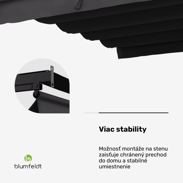 NA Blumfeldt Pantheon Wall Pergola, nástenná pergola, 3 x 3 m, práškovo lakovná oceľ, odolná voči poveternostným vplyvom - Image 3