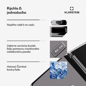Klarstein Clearcube stroj na výrobu kociek ľadu, číry ľad, 13 kg/24 h