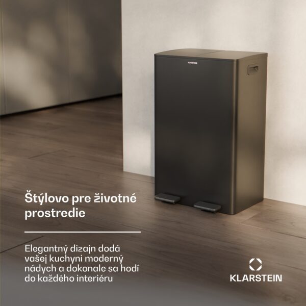 Klarstein EcoVista, odpadkový kôš s kompostérom, 60 l + 3 l/kôš + kompostér, Soft-Close - Image 3