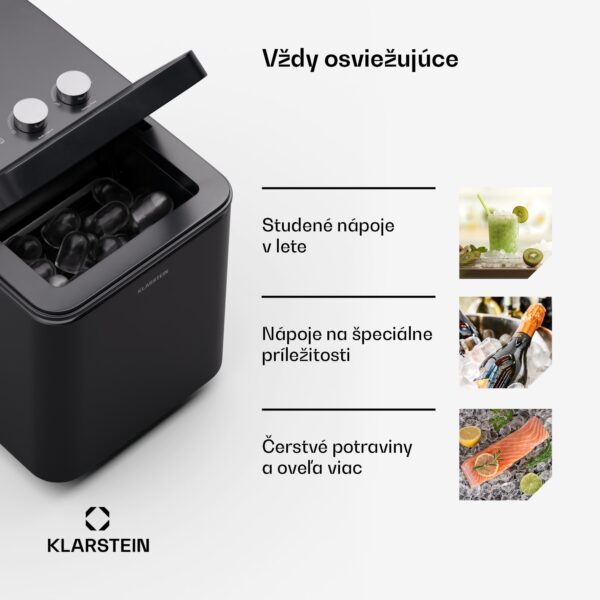 Klarstein IceCraft výrobník kociek ľadu, 2 režimy, 1,3 l studenej vody, automatické čistenie, 12 kg/24 hod - Image 2