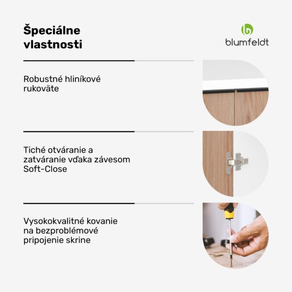 Blumfeldt WoodVista skrinka na digestor, Robustná, Plynové vzpery, Jednoduché čistenie - Image 2