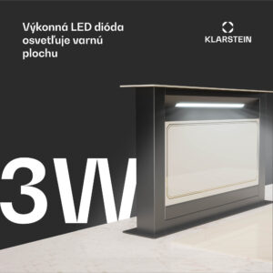 Klarstein Victoria Downdraft digestor | 60 cm | A | 8 úrovní + boost | až do 713,8 m³/h | 120 W
