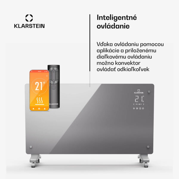 Klarstein Bansin Crystal Smart Konvektor 2500, 2500 W, Aplikácia, 5- 50 °C, LED displej, Dotykový displej - Image 2