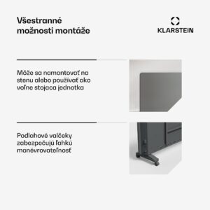 Klarstein Bansin Smart 2500 konvektorový ohrievač, 2500 W, Aplikácia, 5- 50 °C, LED displej, Dotykový displej