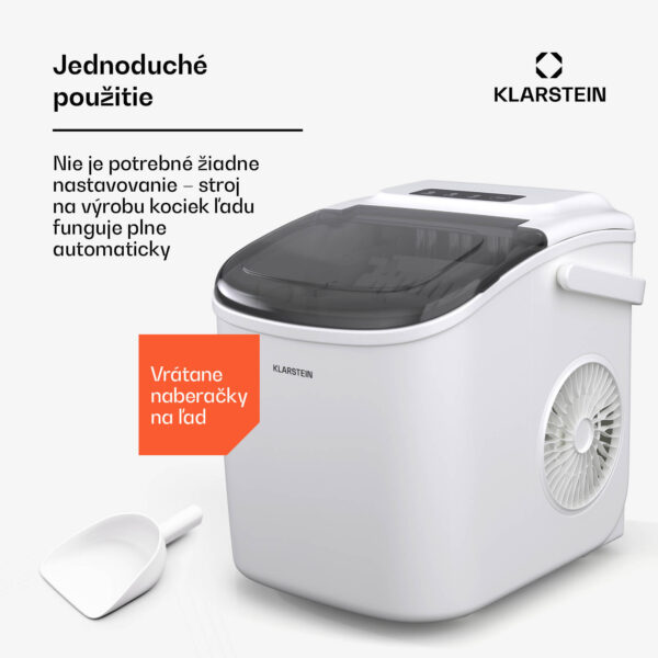 Klarstein Caldwell výrobník kociek ľadu, 12 kg kociek ľadu/deň, plne automatický, LED displej, jednoduché čistenie