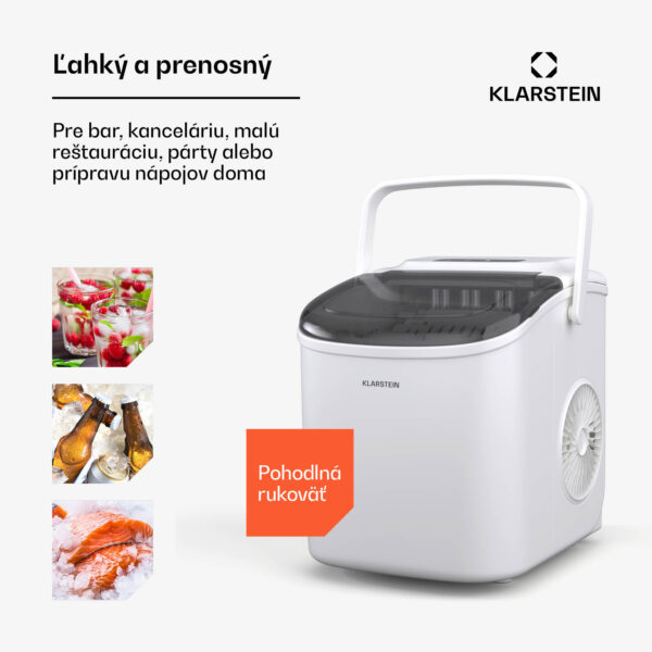 Klarstein Caldwell výrobník kociek ľadu, 12 kg kociek ľadu/deň, plne automatický, LED displej, jednoduché čistenie - Image 3