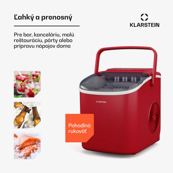 Klarstein Caldwell výrobník kociek ľadu, 12 kg kociek ľadu/deň, plne automatický, LED displej, jednoduché čistenie - Image 3