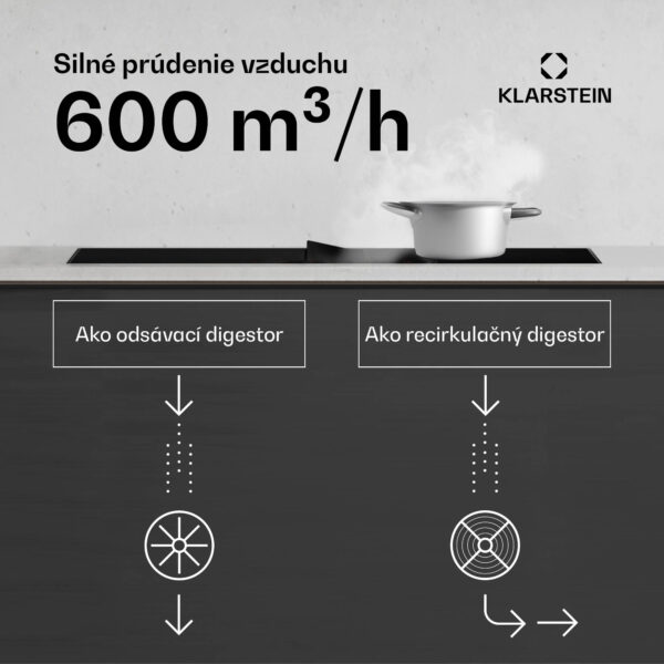 Klarstein Chef-Fusion Prime Down Air System, 2 v 1, indukčná varná doska + digestor, výkonný - Image 2