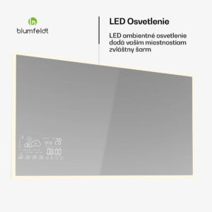 Blumfeldt Infračervený ohrievač, Smart Mirror, Infračervené žiarenie, 600 W, IP44