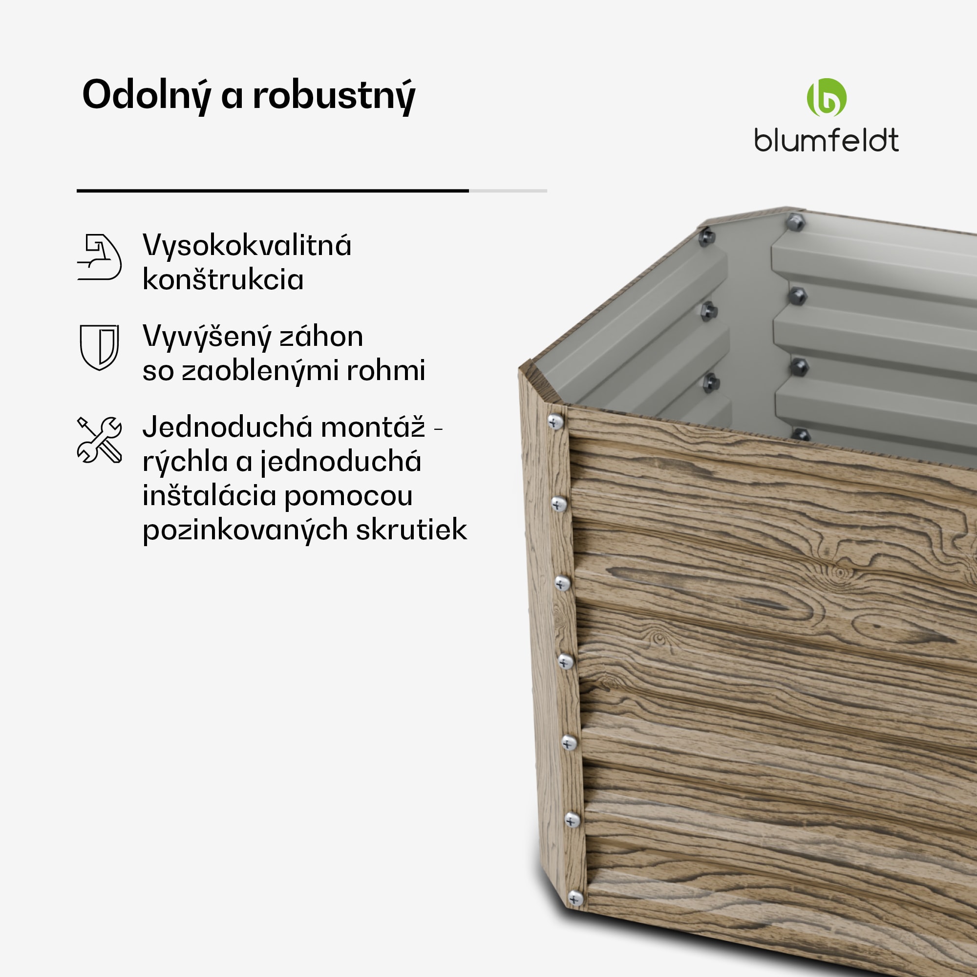 Blumfeldt High Grow Straight vyvýšený záhon, 432 L, Ergonomický, Odolný voči poveternostným vplyvom, Otvorená základňa - Image 3