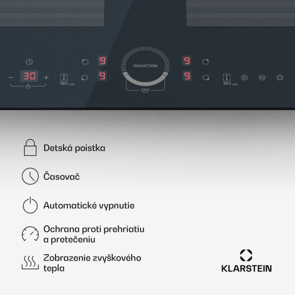 Klarstein Delicatessa 60 Flex vstavaná indukčná varná doska, 7000 W, Flexi zóna, Booster, Indukcia - Image 3