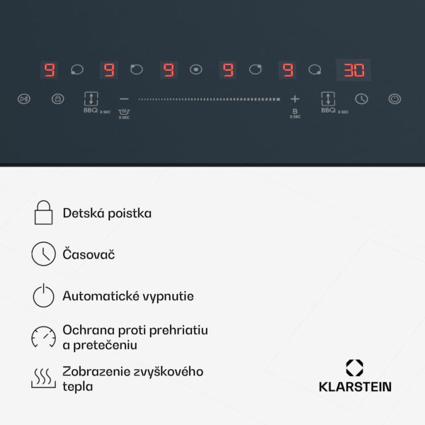 Klarstein Delicatessa 90 Flex vstavaná indukčná varná doska, 9500 W, Flexi zóna, Booster, Indukcia - Image 3