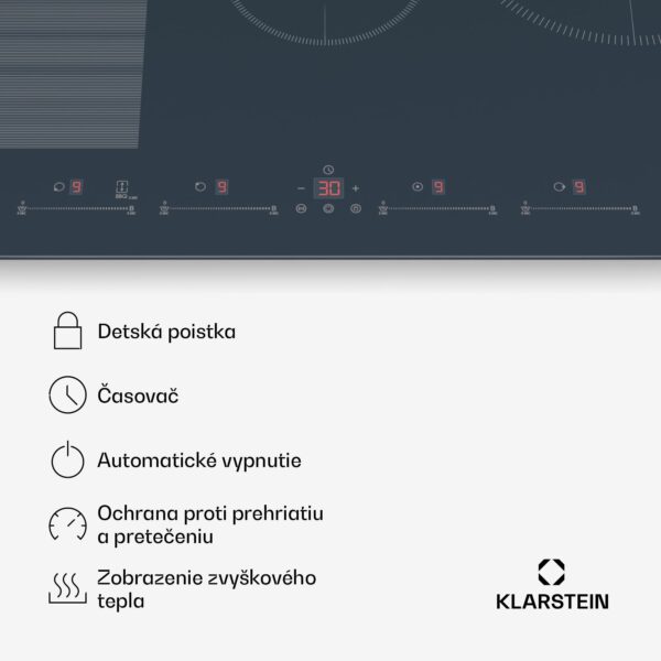 Klarstein Delicatessa 77 Flex vstavaná indukčná varná doska, 7500 W, Flexi zóna, Booster, Indukcia - Image 3