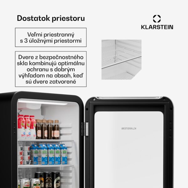 Klarstein Audrey Evo chladnička na nápoje, Retro dizajn, sklenené dvere, 93 L, EEK C - Image 2
