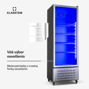 Klarstein GrandCooler chladnička na nápoje, 270 l, LED osvetlenie, s kolieskami, 4 police