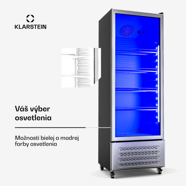 Klarstein GrandCooler chladnička na nápoje, 270 l, LED osvetlenie, s kolieskami, 4 police