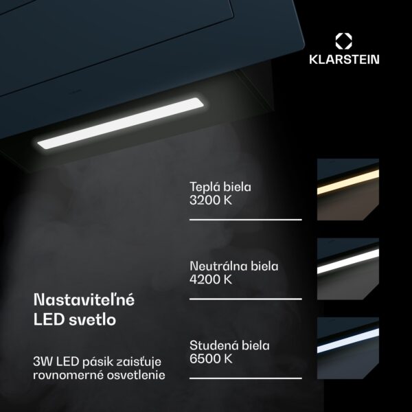 Klarstein SleekAir digestor | A+++ | 717 m³/h | dotykové ovládanie | LED | 90 cm - Image 3