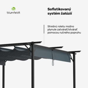Blumfeldt Pantheon Robust Pergola, 3x3 m práškovo lakovaná oceľ odolná voči poveternostným vplyvom