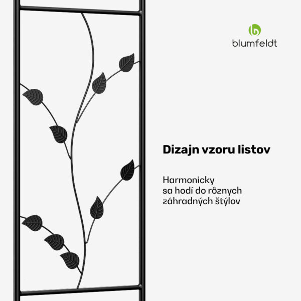 Blumfeldt FloraBelle Arch ružový oblúk, ozdobné vzory listov, odolný voči poveternostným vplyvom, pomôcka na popínanie