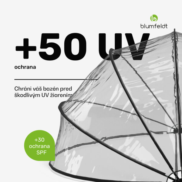 Blumfeldt ArmadilloShade bazénový altánok, Okrúhly, Sklolaminát, UV ochrana, Transparentný