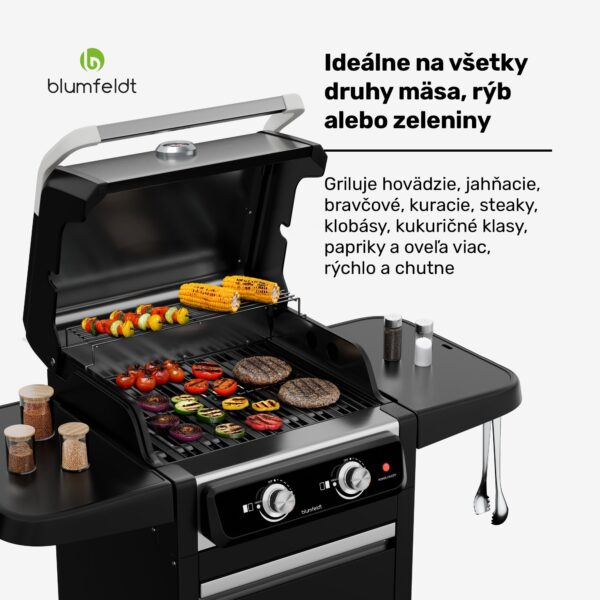Blumfeldt ElectricPro elektrický gril, Výkonný, Sklopné bočné stolíky, Integrovaný teplomer - Image 3
