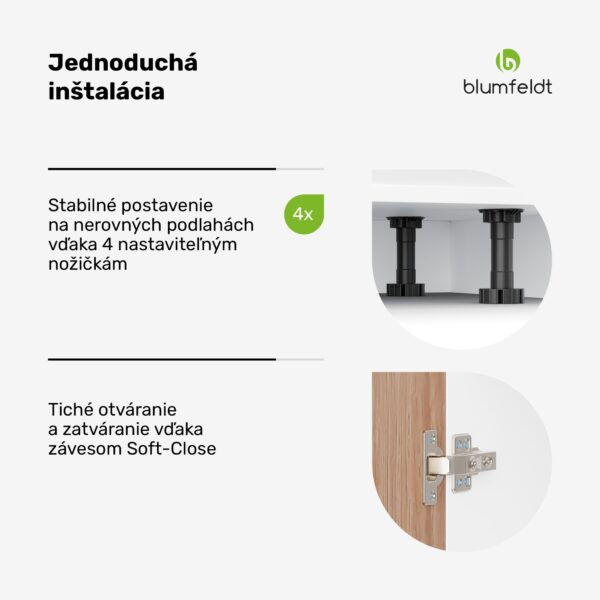 Blumfeldt WoodVista zásuvková skriňa, Robustná MDF pracovná doska, Soft-Close pánty, Hliníkové úchyty - Image 2