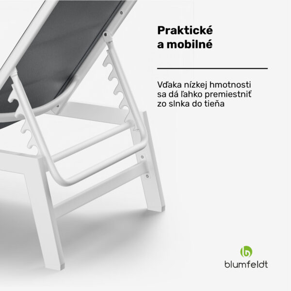 Blumfeldt  Renazzo Lounge ležadlo | nosnosť 120 kg | 5-stupňové | vodoodpudivé