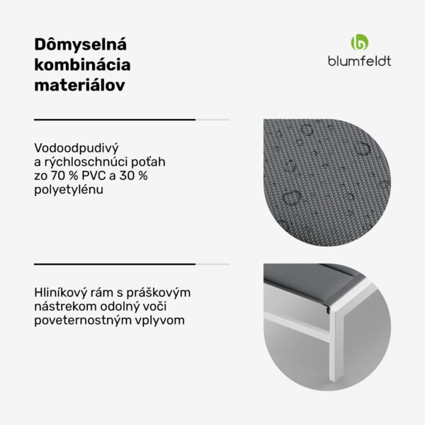 Blumfeldt  Renazzo Lounge ležadlo | nosnosť 120 kg | 5-stupňové | vodoodpudivé - Image 2