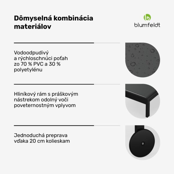 Blumfeldt  Lucca Lounge ležadlo | nosnosť 120 kg | 5-stupňové | vodoodpudivé - Image 2