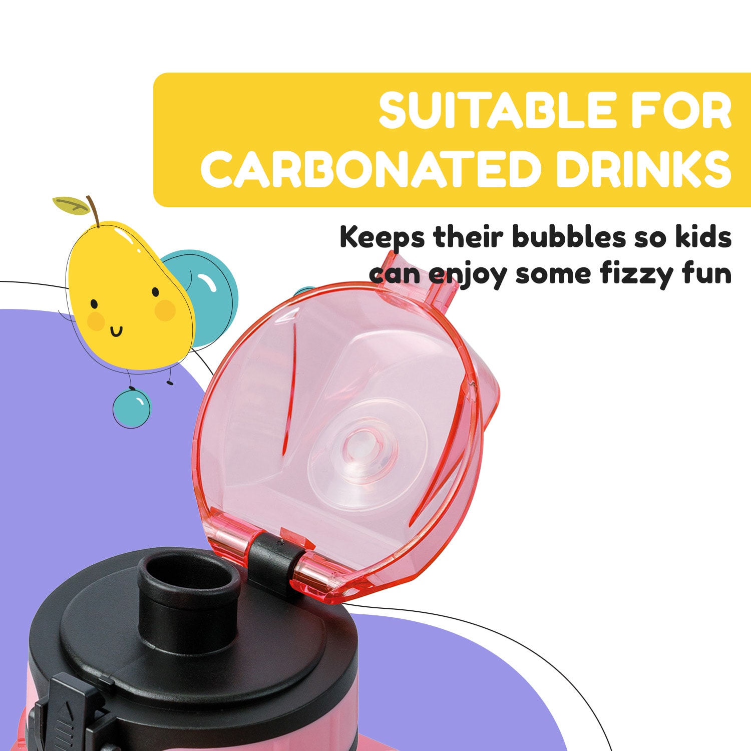 Klarstein Schmatzfatz, fľaša na pitie, športová fľaša, 350 ml, 18 cm, Tritan - Image 2