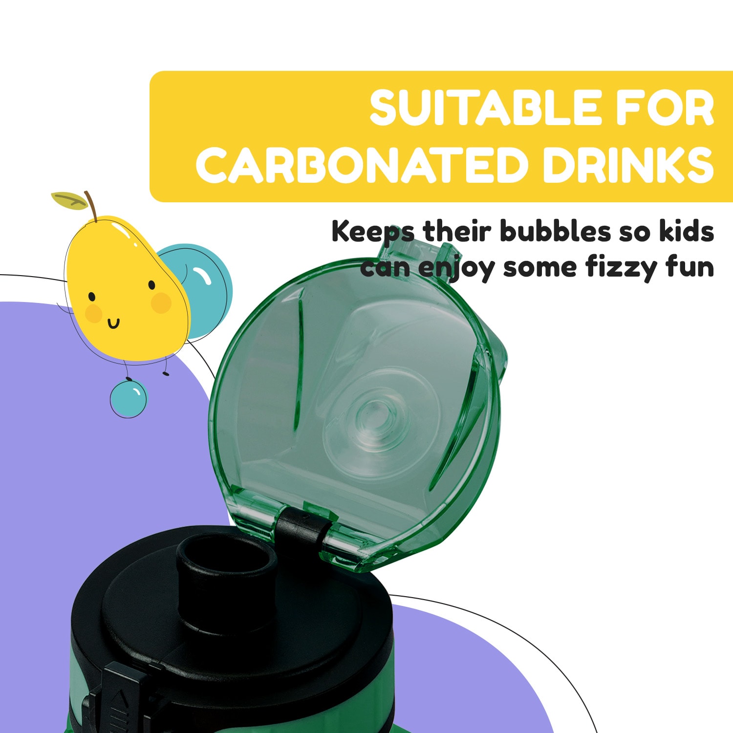 Klarstein Schmatzfatz, fľaša na pitie, športová fľaša, 350 ml, 18 cm, Tritan - Image 2