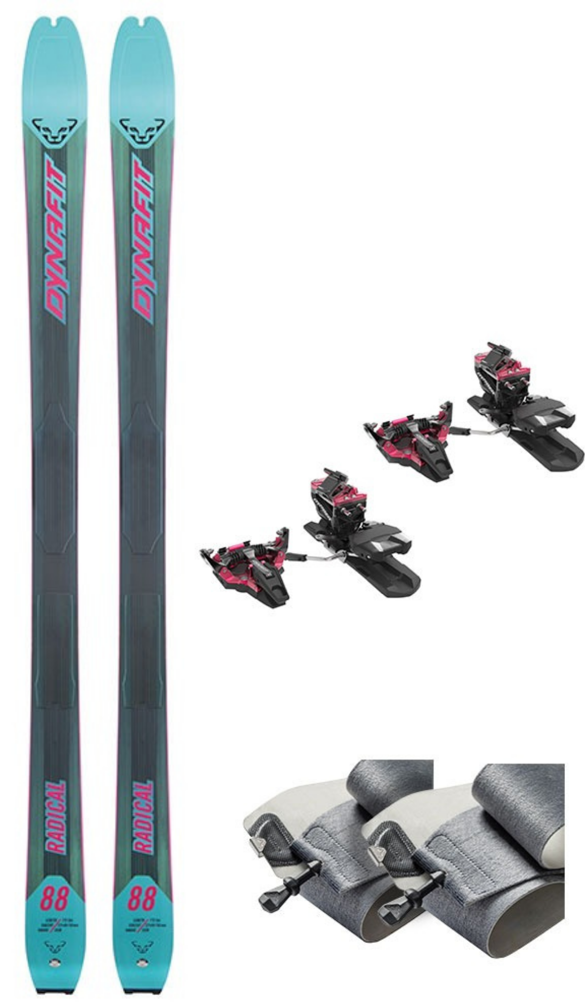 Dynafit Radical 88 Ski + Binding + Skin 6 cm, Skialpinistický set, Velikosť: 166 cm